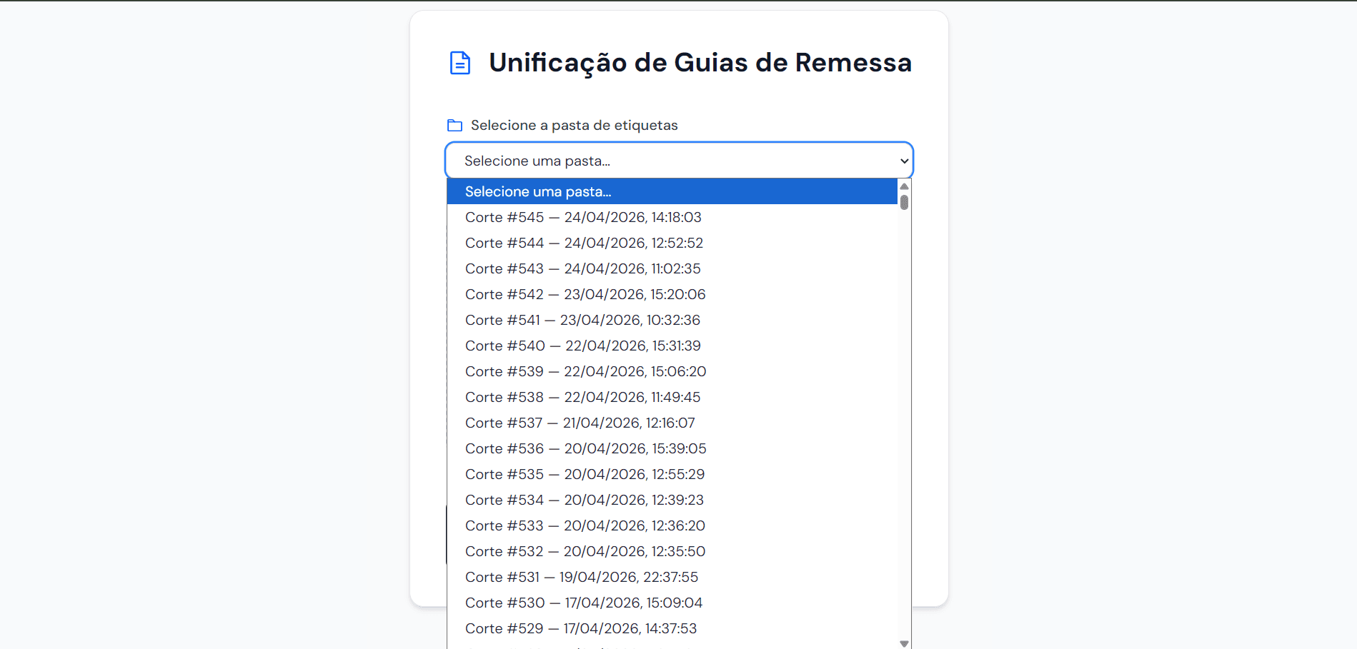 DuLoiro Unificação de Guias