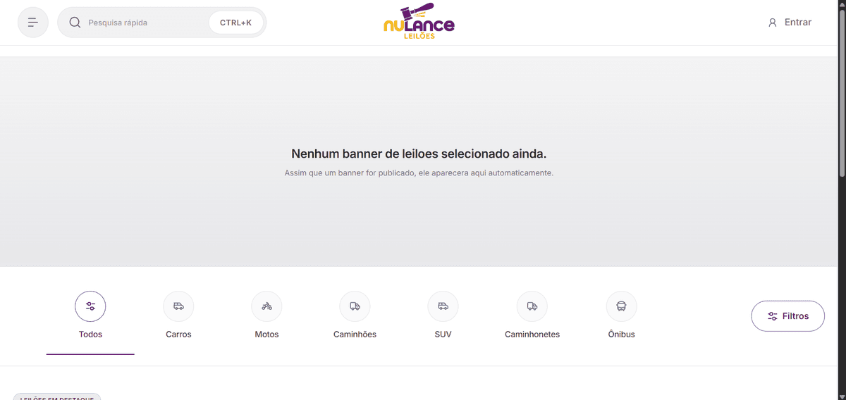 Sistema para Leilões e Marketplace de Veículos